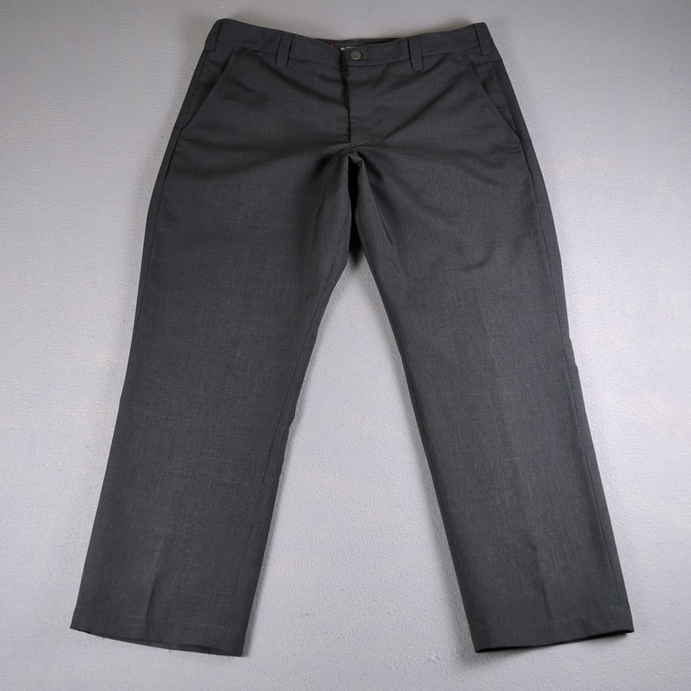 Bluffworks Original Pants Mens 36x28 Charcoal Gray Travel Chino Flat Front